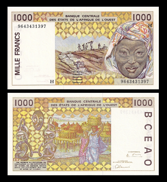 WEST AFRICAN STATES BURKINA FASO 1000 1,000 FRANCS 2003 P 315 C UNC 