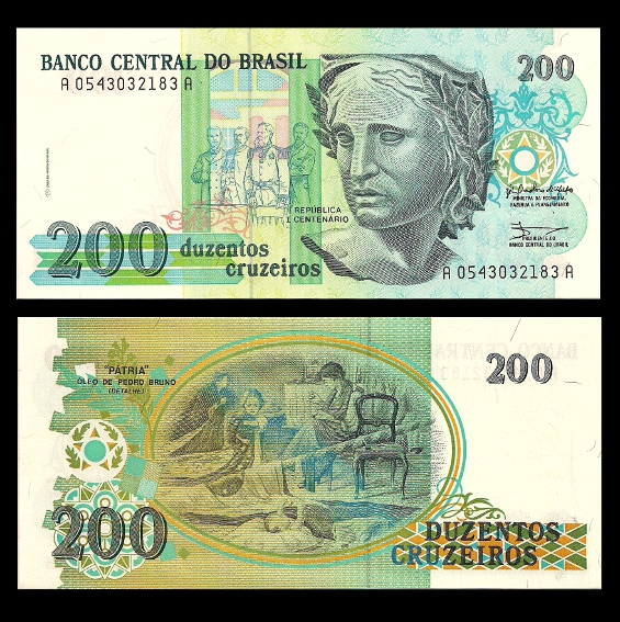 1984 P-199b Brazil 200 Cruzados With Spot Banknotes,UNC 